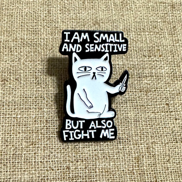 Jewelry - I Am Small and Sensitive White Cat Pin